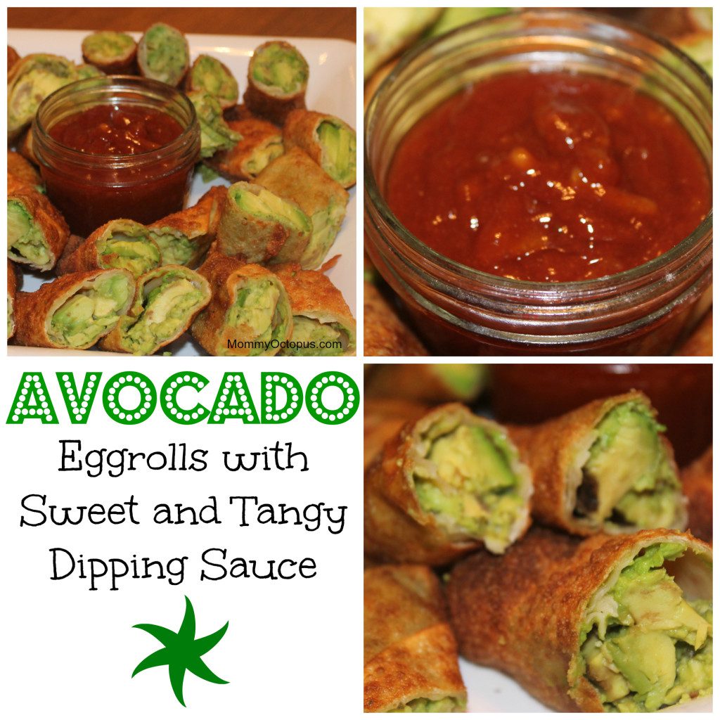 Avocado Eggrolls with Sweet and Tangy Dipping Sauce - Mommy Octopus