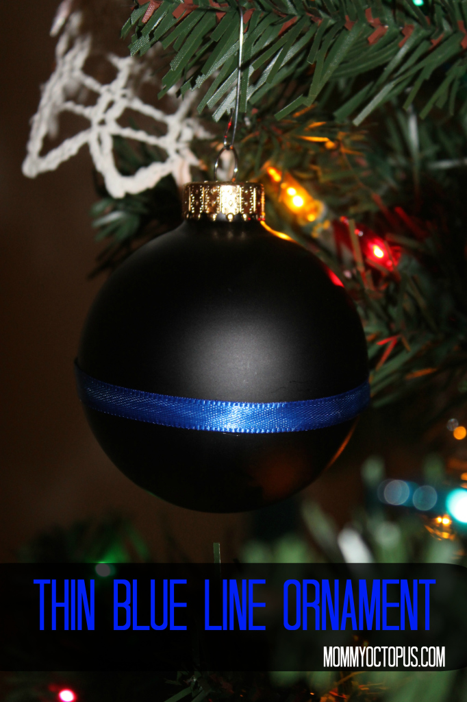 Thin Blue Line Christmas Ornament for Law Enforcement Officers