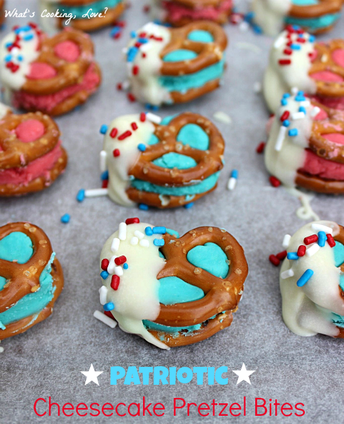 Patriotic Cheesecake Pretzel Bites7