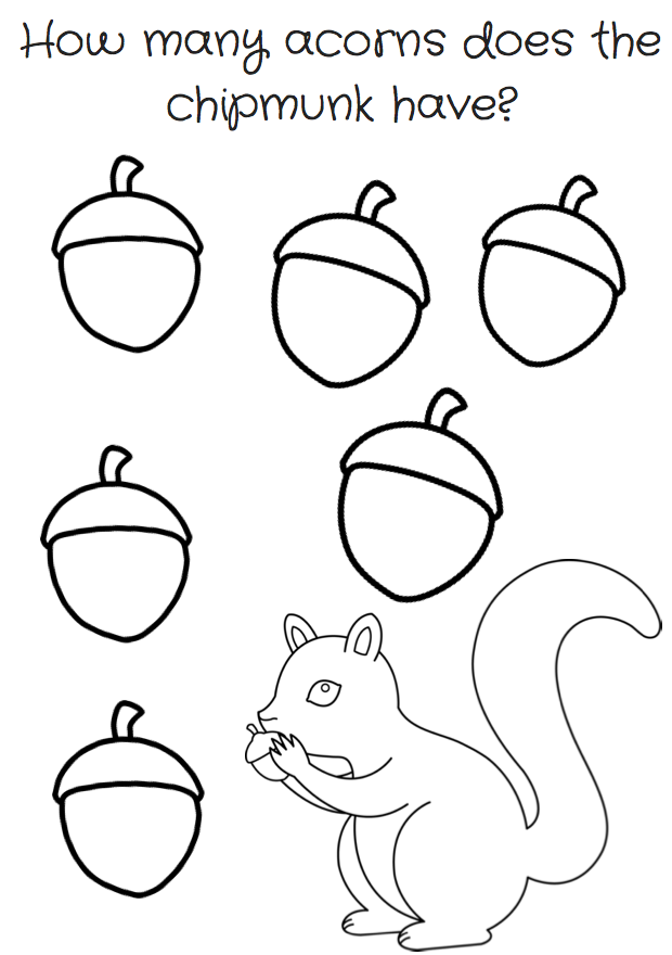 How many acorns does the chipmunk have?