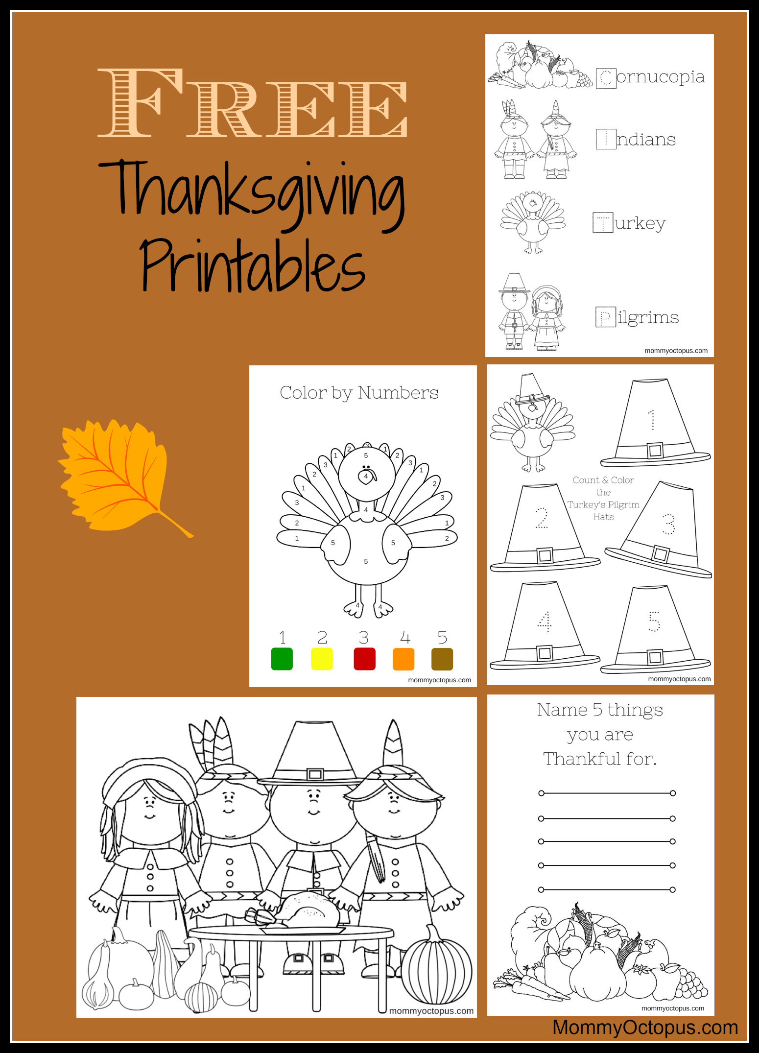 Kindergarten Thanksgiving Worksheets
