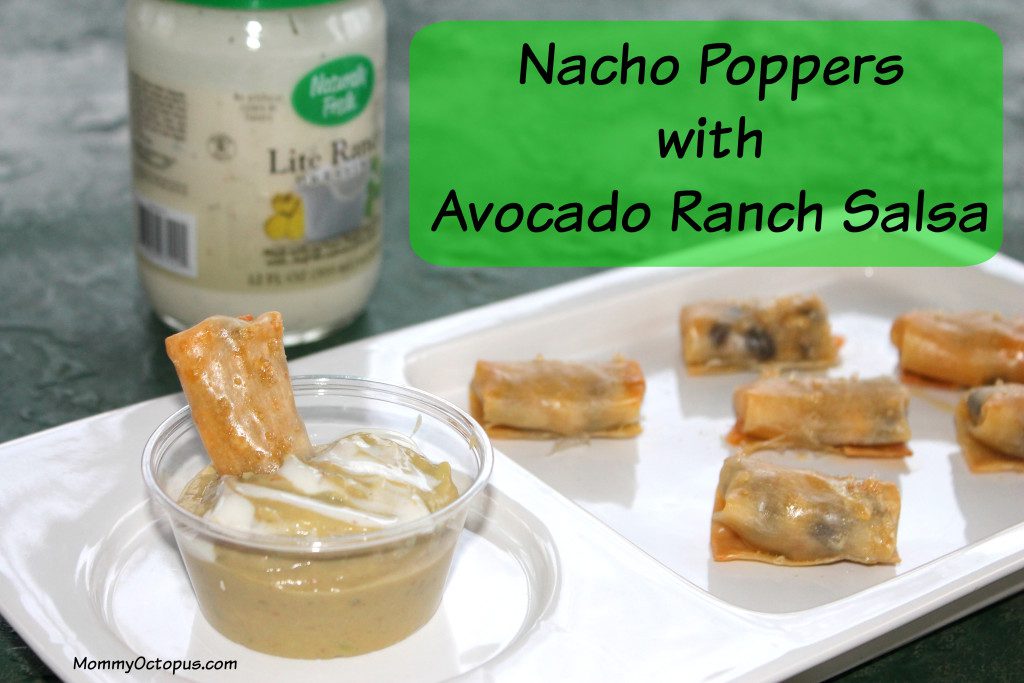 Nacho Poppers with Avocado Ranch Salsa
