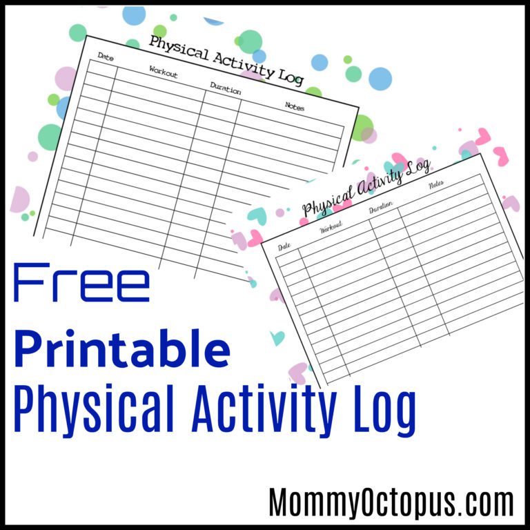  Free Printable Physical Activity Log 